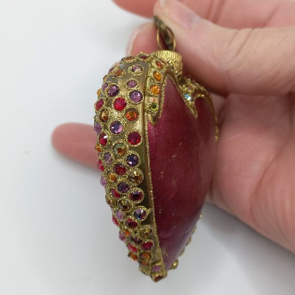 Jeweled Heart Ornament by Jay Strongwater Glass with Crystals - Picture 10 of 16
